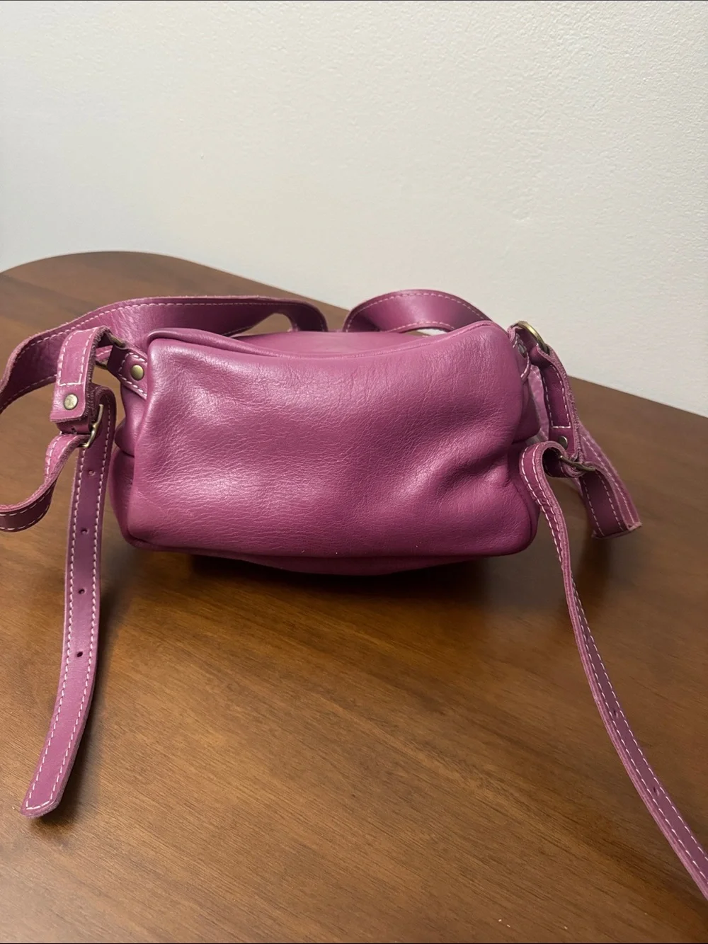 Portland Leather Goods Bucket Backpack in Mulberry